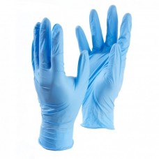Перчатки нитриловые неопудренные текстурированные на пальцах Benovy, M, голубые